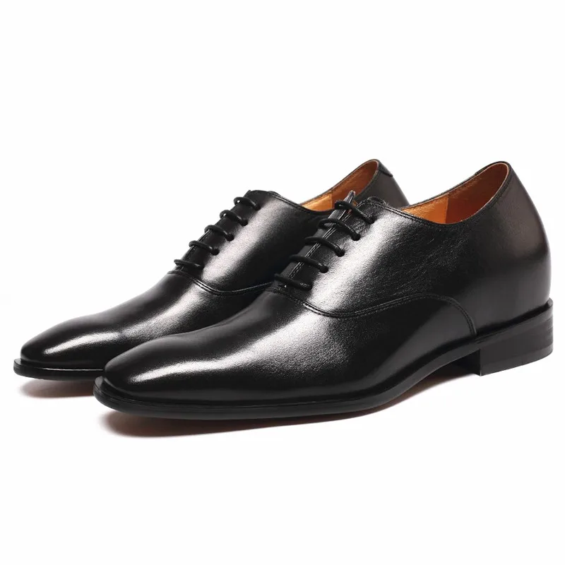 New design italian classy black height increasing elevator wedding formal genuine leather dress shoes mens