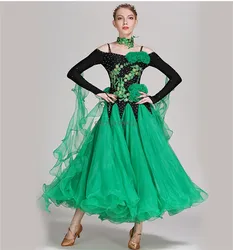 Women Girls Internation Standard Long Sleeve Competition Ballroom Dress