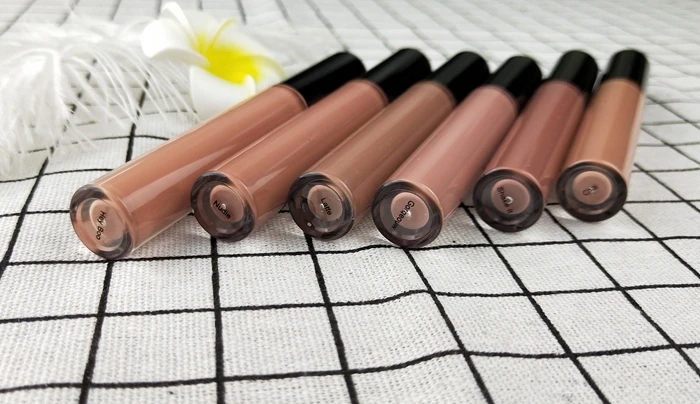 Private label 6 warm color lip gloss long lasting nude matte liquid lipstick lipgloss