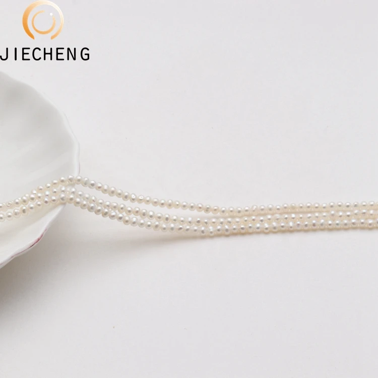 AA+ grade 2-3mm half round freshwater  natural cultured pearl necklace farm river water pearls strand