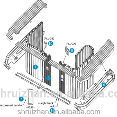 Коммерческий офисный шкаф, пластиковая дверь с роликовым затвором из ПВХ