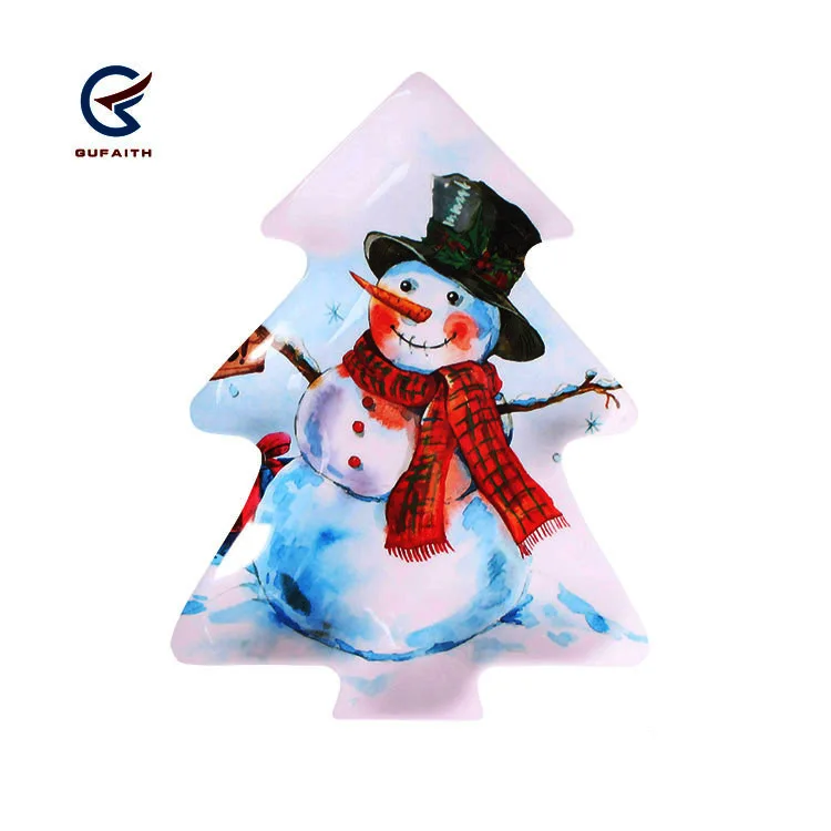 Christmas design 6 pcs plastic X-mas tableware set melamine Christmas dinnerware sets