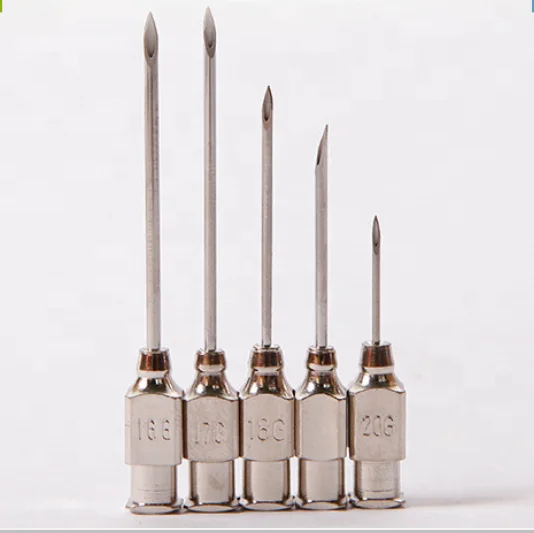 HIGH QUALITY LUER LOCK HYPODERMIC REUSABLE AGUJAS REUSABLE STAINLESS STEEL NEEDLE FOR VETERINARY USE