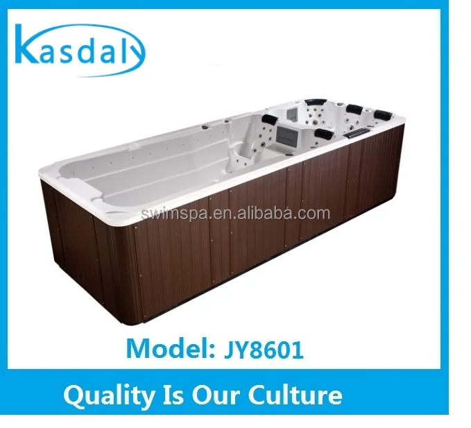 portable rectangular fiberglass swimming pool with massage spa jets