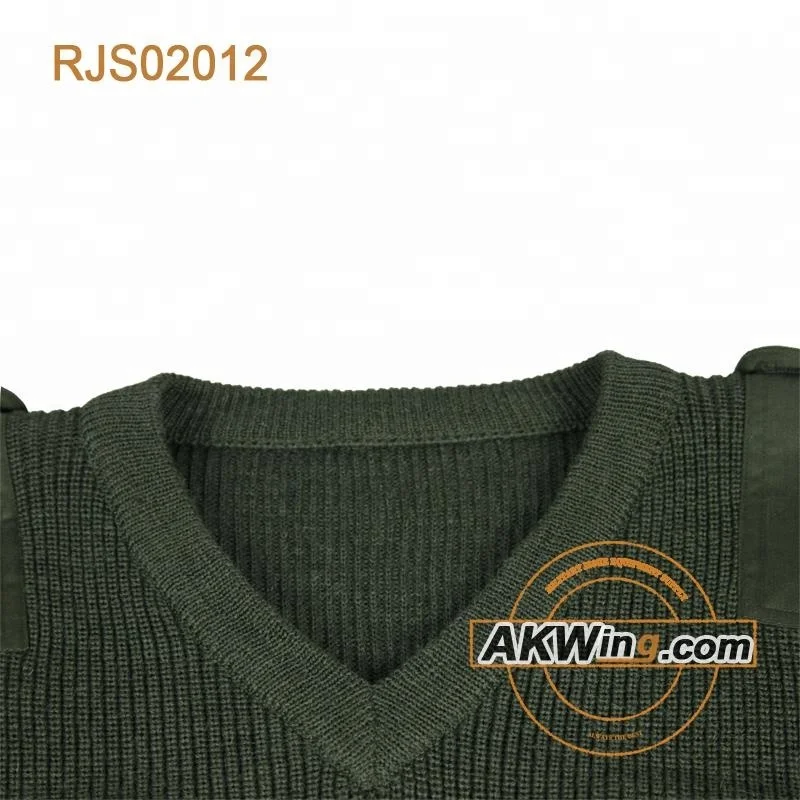 Olive Green Army Wool Sweater Pullover Military Sweater for camping