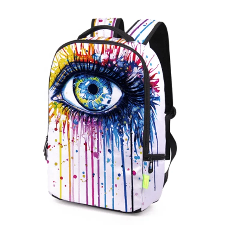 Colorful Travel Backpack Trend 3D Splash Ink Graffiti Creative College Students School Backpack