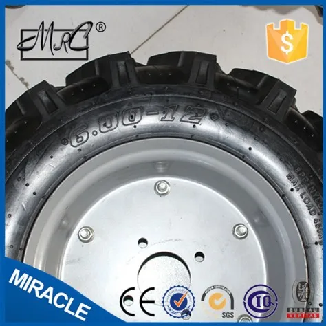 Heavy Duty Pneumatic Small Rubber Pneumatic Tractor Wheel 6.00-12