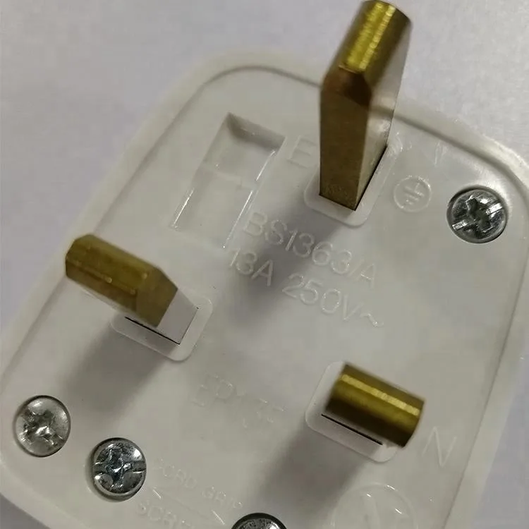 WK- UK type G wiring electrical plug 3 pins with 13A fused black power industrial plug top