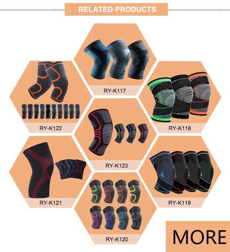 Hot Sale Elastic Compression Knee Sleeve knee straps support knitted Nylon Knee wrap Brace