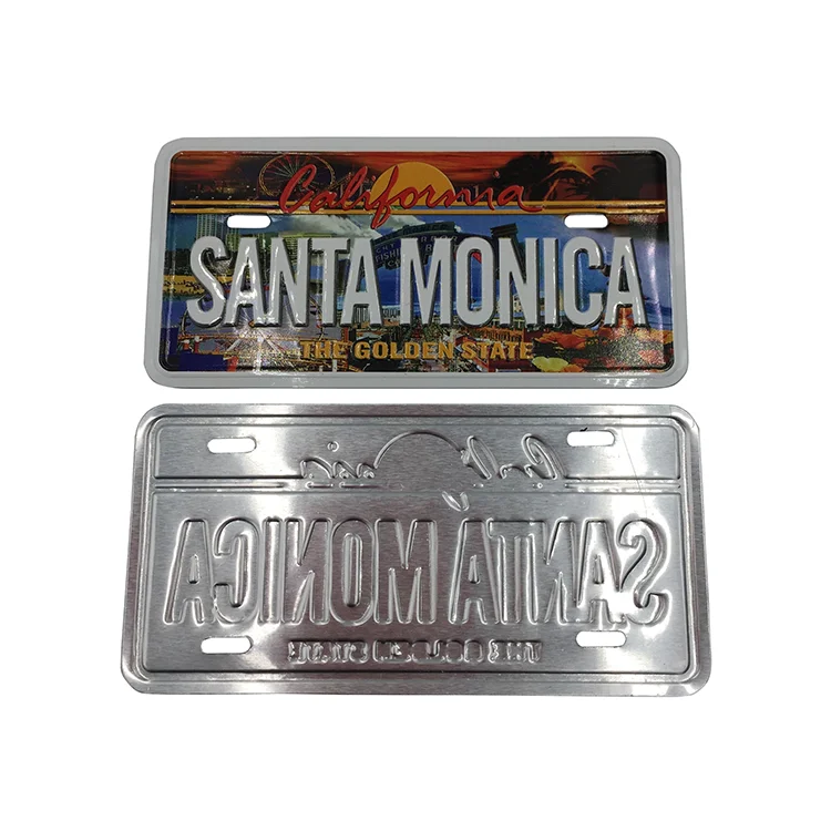 New design factory price customized embossed car licence plate with logo car number sign for sale