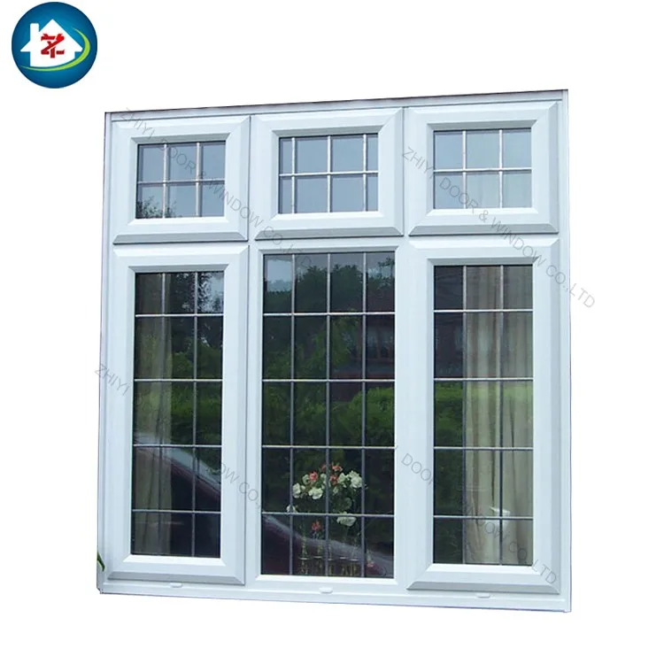 High-end Arch Top UPVC Grill Casement Window With Retractable Mesh
