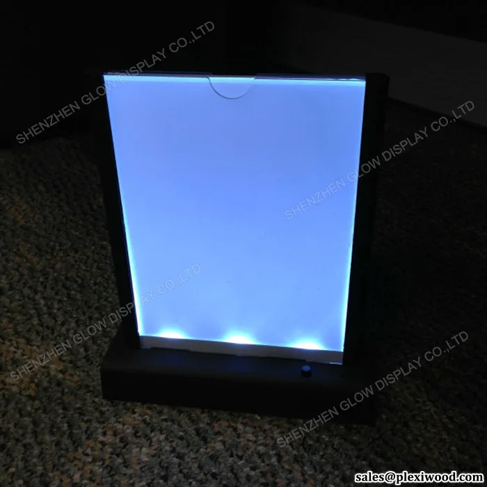 5 by 7 inches Double Side Menus Rechargeable LED Table Tent Menu Holder with Service Calling Light