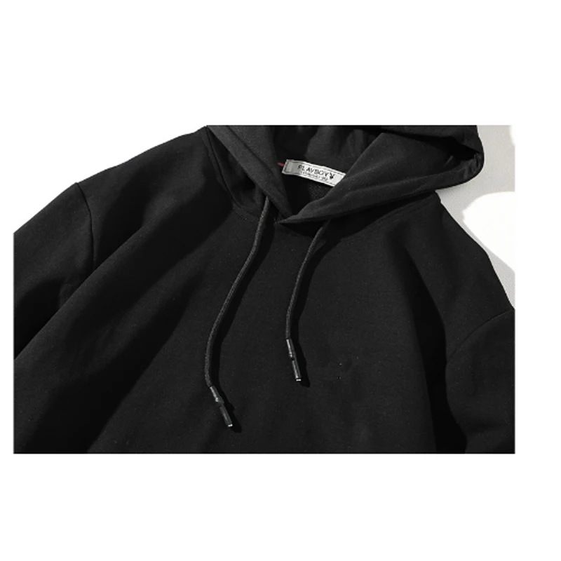 
Custom Print Online Shop Oversized Gym Korean Brand All Thin Black Mens Black Strings Hoodie 