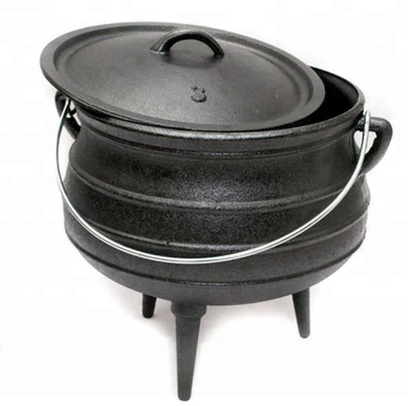Best-Duty Cast Iron Potjie pot with three legs