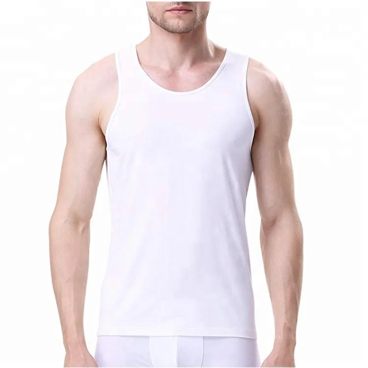 
Wholesale modal cotton fabric plus size mens breathable tank top 