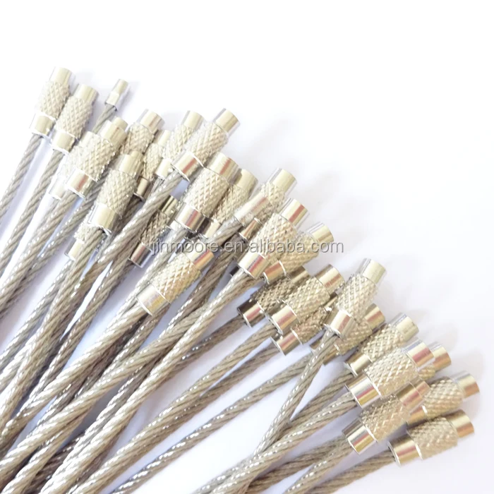 6 Inch Stainless Steel Wire Necklaces Choker With Smooth Screw Clasps