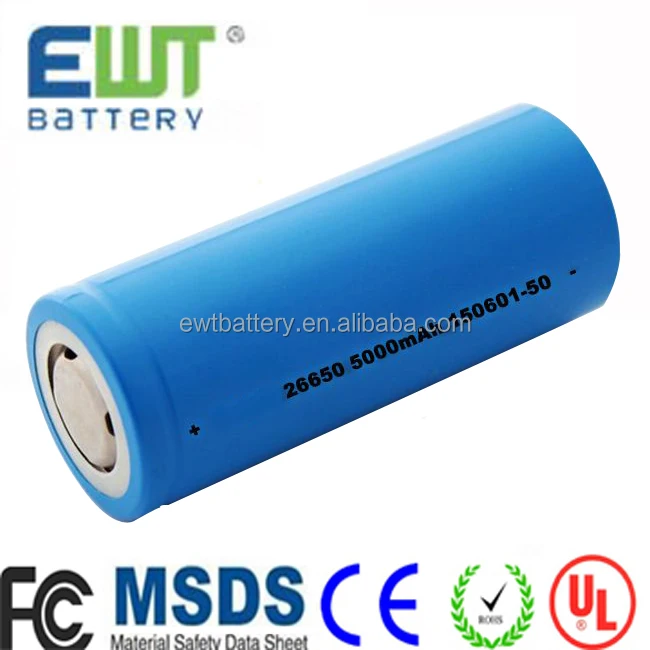 Li ion 3.7v Rechargeable Lithium Battery 26650