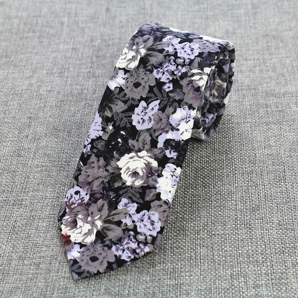 
Business Men Cotton Tie Floral Printing Necktie Suit Wedding 