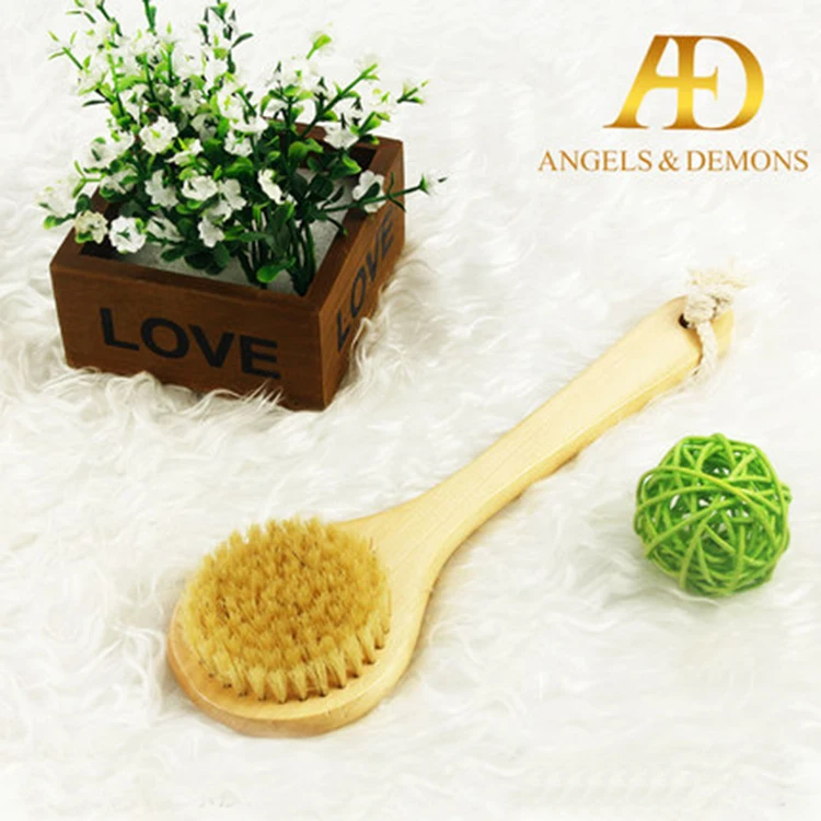
Private Label Detachable Long Handle Massage Wood Bamboo Natural Bristle Dry Skin Bath Body Brush 