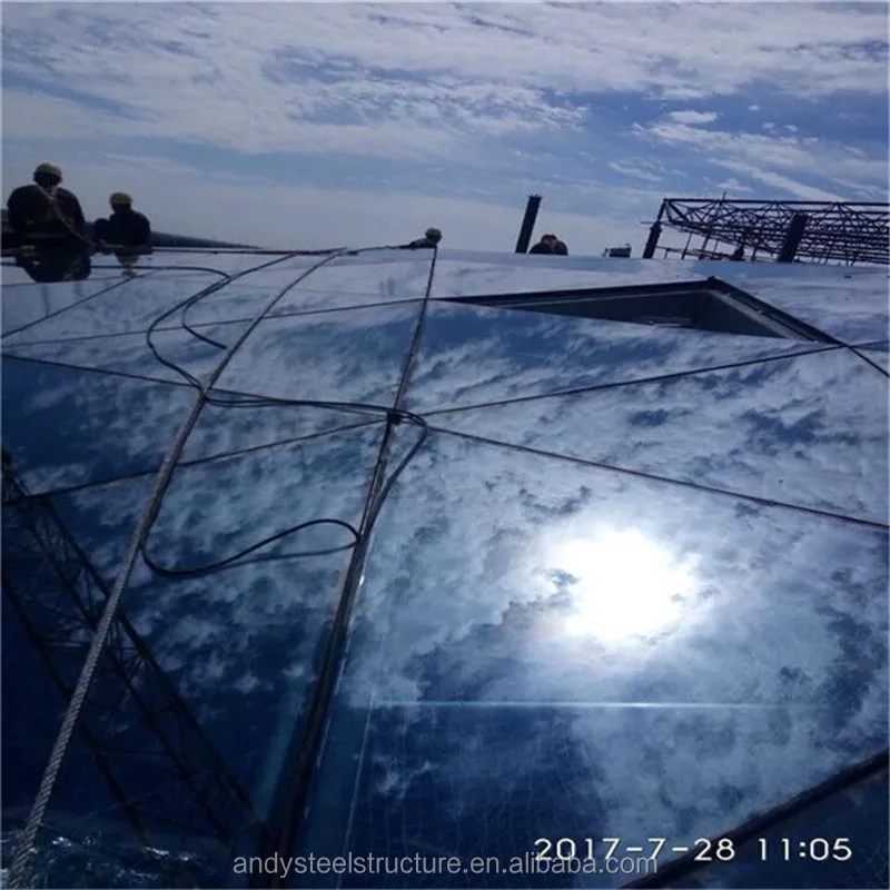 steel structure metal skylight dome roofing shed building with glass