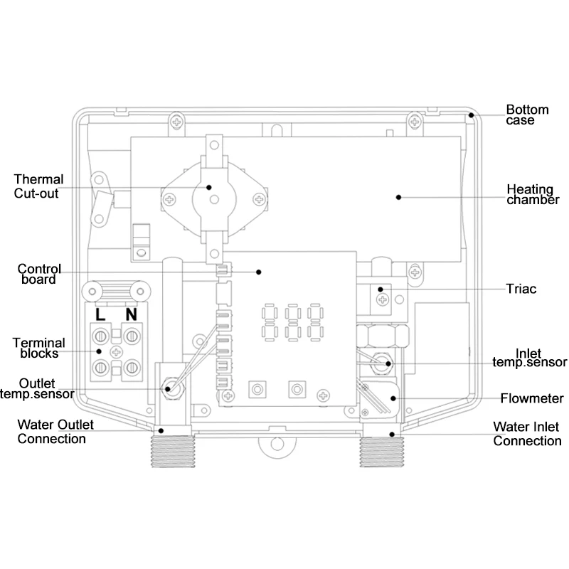 
horizontal hot water heater portable electric water heater instant hot water heater for kitchen and bathroom 
