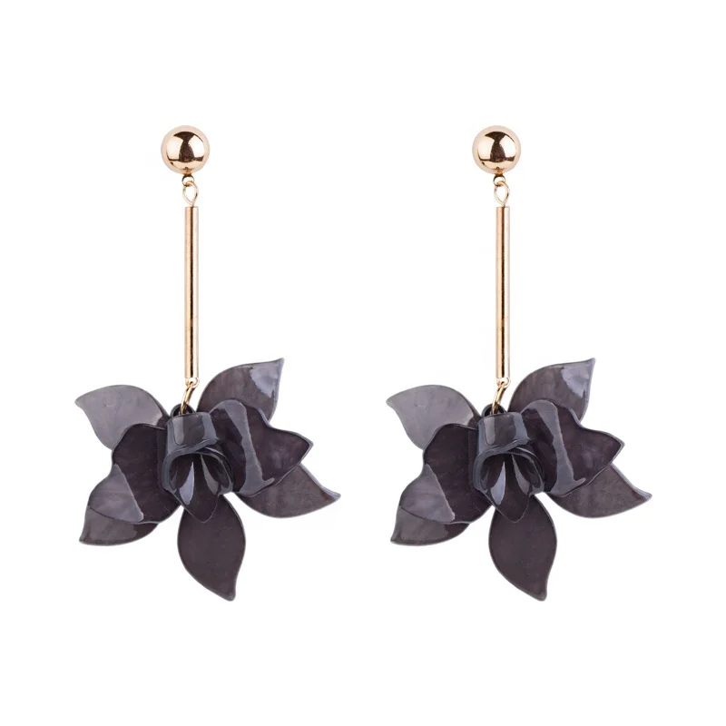 High Quality Best Price Vintage Cloud Effect Simple Flower Shape Tassel Resin Earring Resin Jewelry