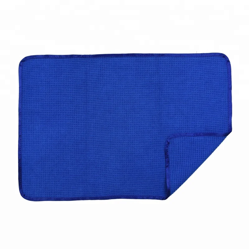 Manufacturer Microfibre Towels Car Wash Cleaning Cloths Blue Waffle Kitchen Dish Washing Towel In Stock