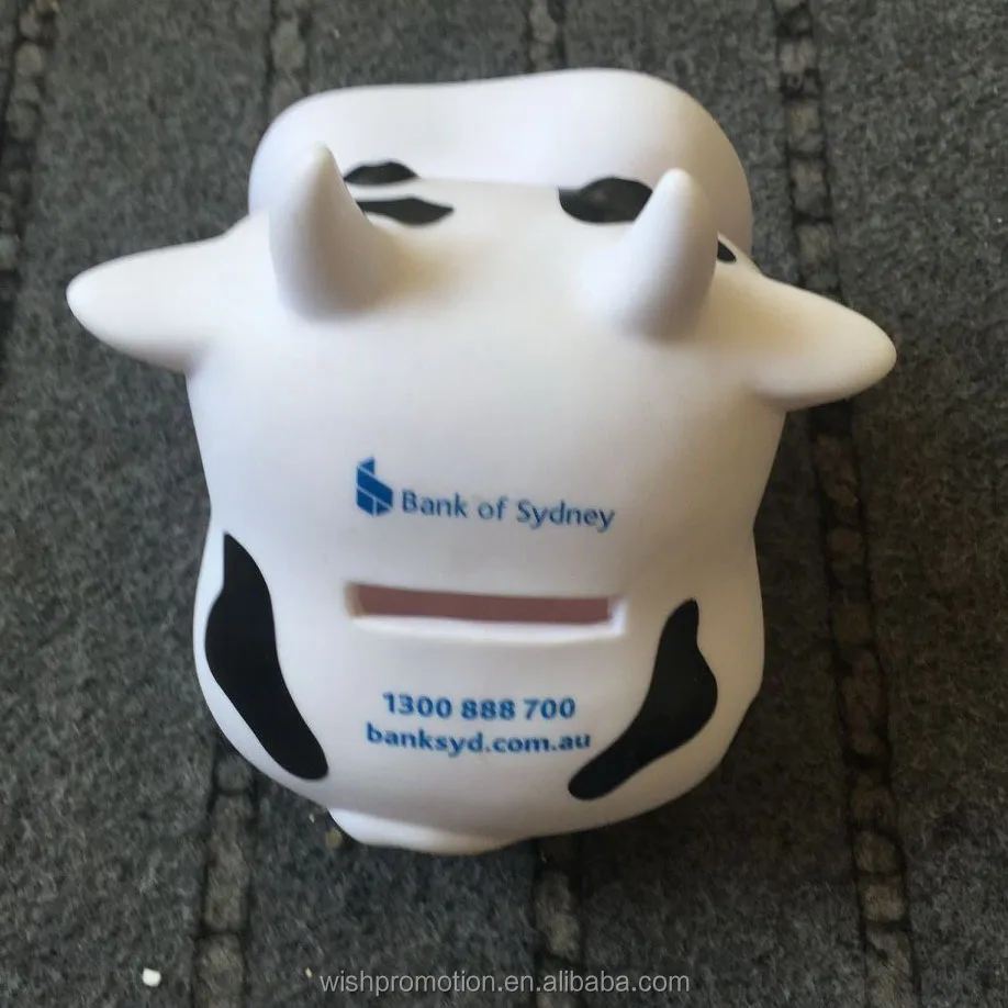 cow shape plastic piggy bank