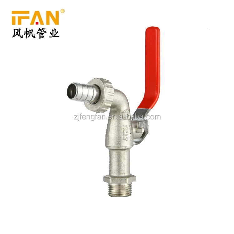 Ifan Factory New Italy Design 1/2'  Brass Water Outside Garden Tap Iron Red Handle Brass Bibcock