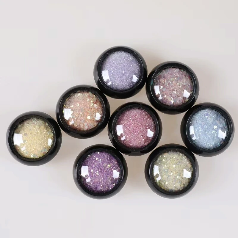 Feishi 8 color/set Neon sequins Sunlight Sensitive Color Changing Flake UV Light Nail Glitter
