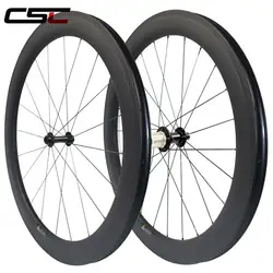 700C Full Carbon Fiber Road Wheels 24mm 38mm 50mm 60mm 88mm Depth Profile Tubular Clincher Chinese Super Light Carbon Wheelset