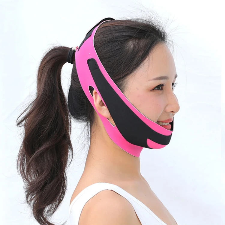 hot sale Neoprene purple skinny lift face V line face mask Anti Snoring V lift thin face belt for women