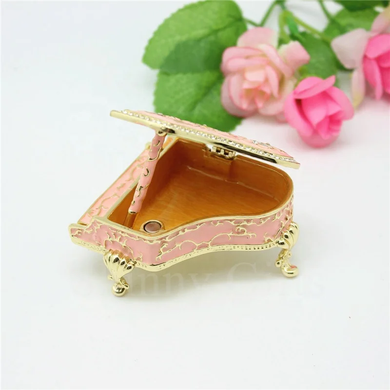 Metal Small Home Decorative Trinket Box Piano Trinket Box Wedding Gift Box