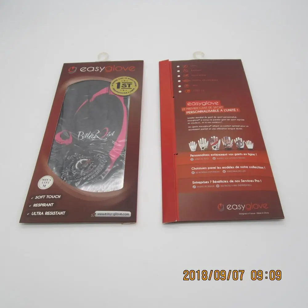 Customized full printed golf gloves cardboard paper packing box