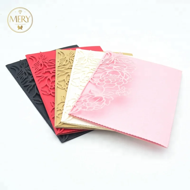 wholesale new products laser cut customize white  pearl elegant  marriage invitation card wedding favors party supplies