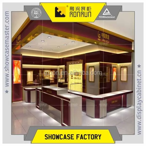 Names of luxury gold shop ,wooden jewelry display counter ,glass top shop counter design