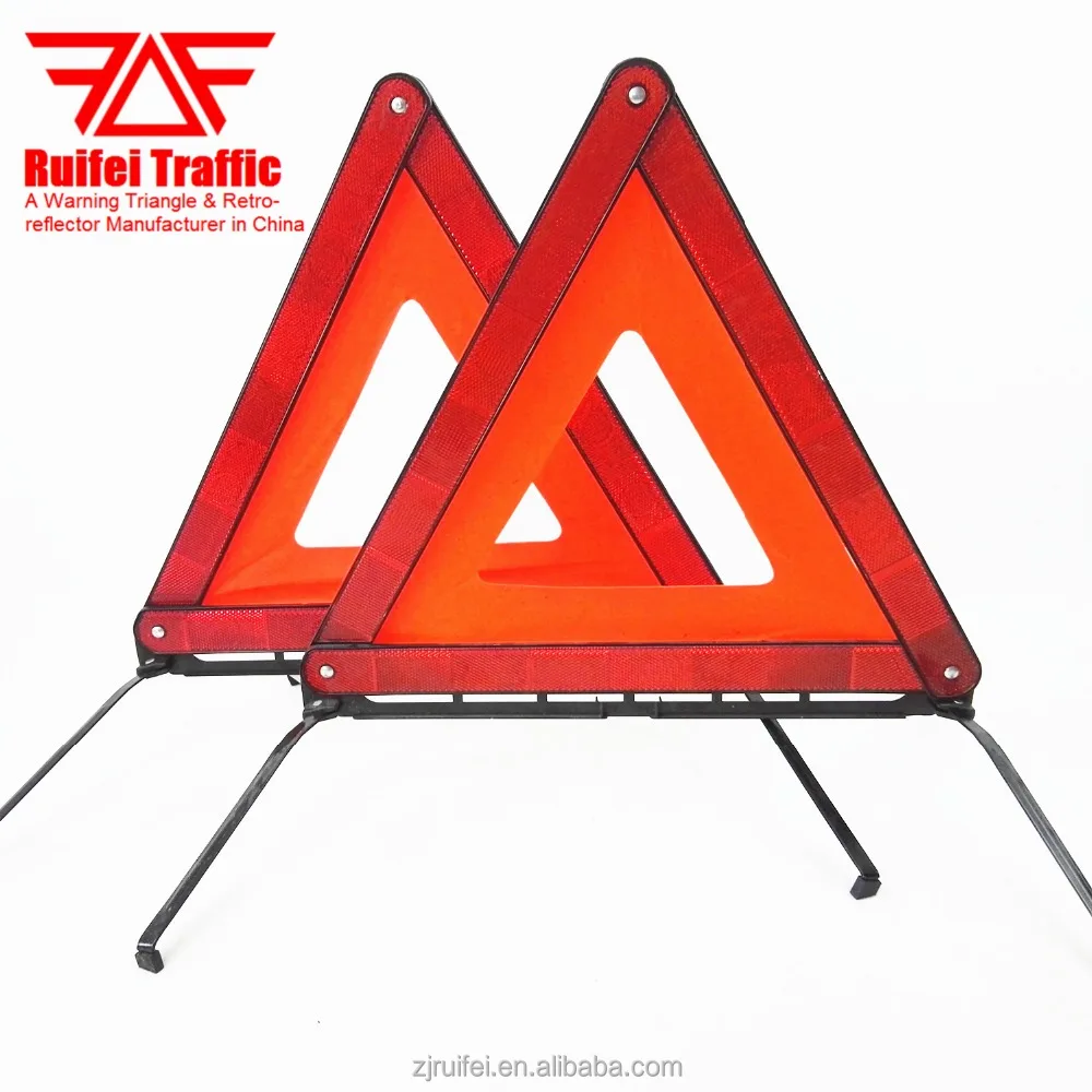Safety Red Color Reflective Folded Hazard Emergency Warning Triangle for Truck