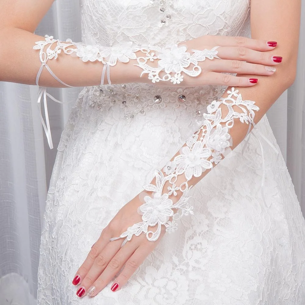 
fingerless lace bridal gloves long lace gloves 