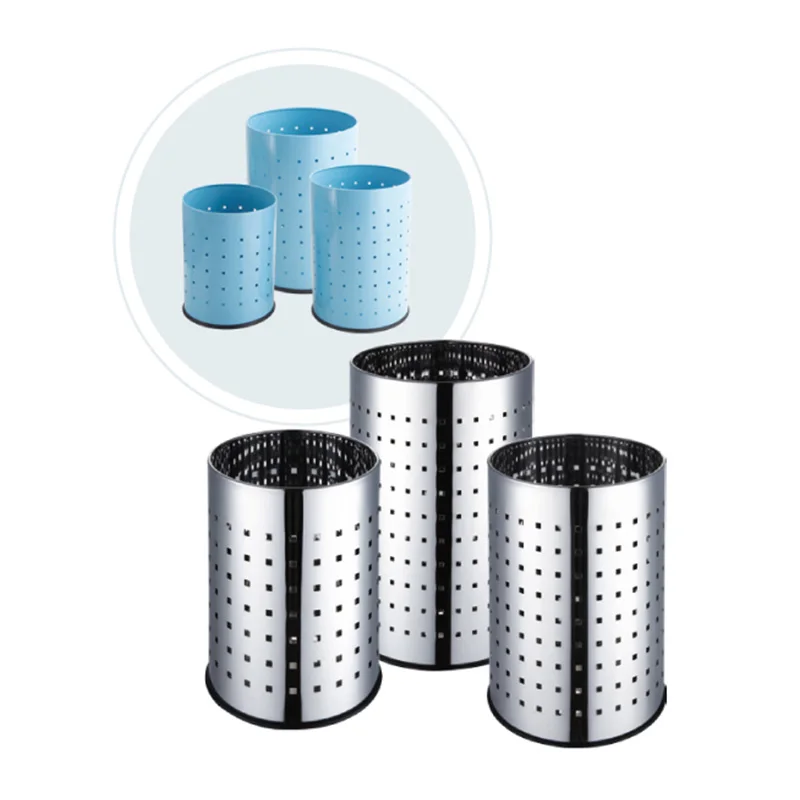 5L,9L,18L Stainless Steel Stainless Steel Office Waste Bin Household Round Storage Bin Steel Metal Laundry Basket Gabage Bin