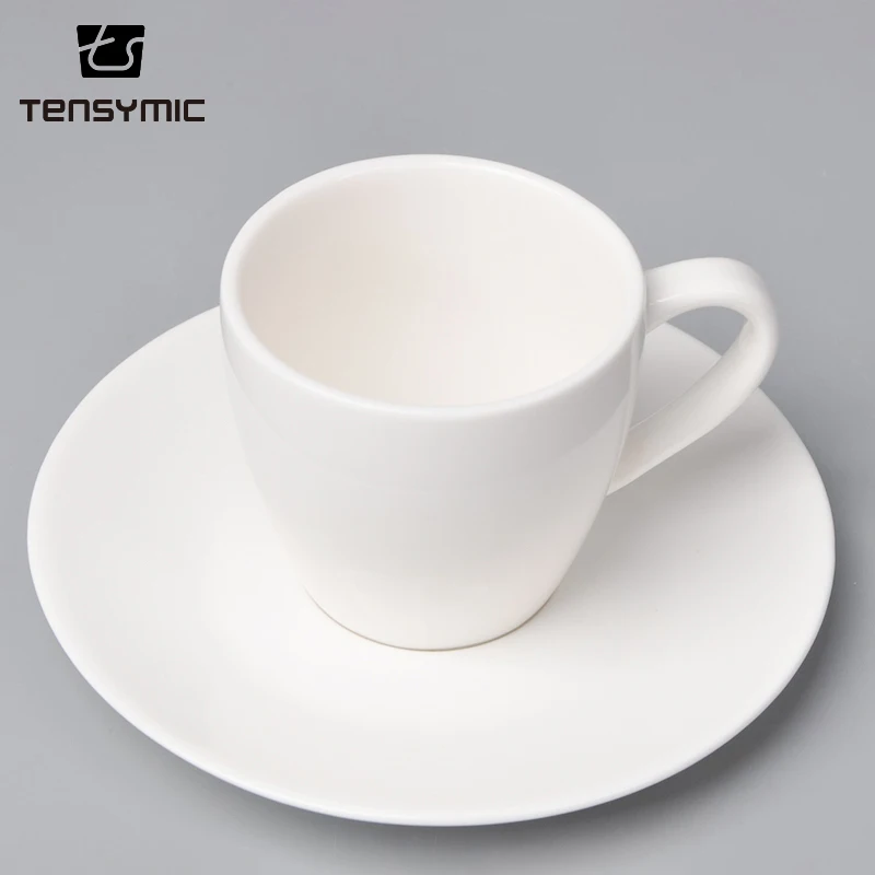 Cheap price white espresso ceramic porcelain tea cup and saucer blanks