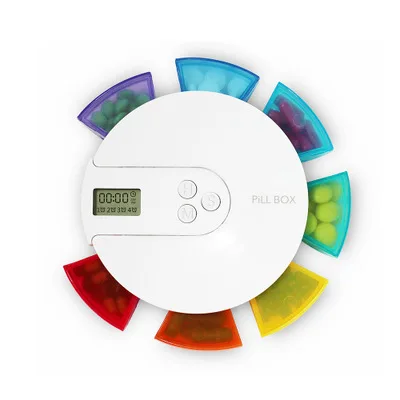 Multi Color Electronic Pill Storage Case/ Alarm Timer Reminder Medication Tablet Box