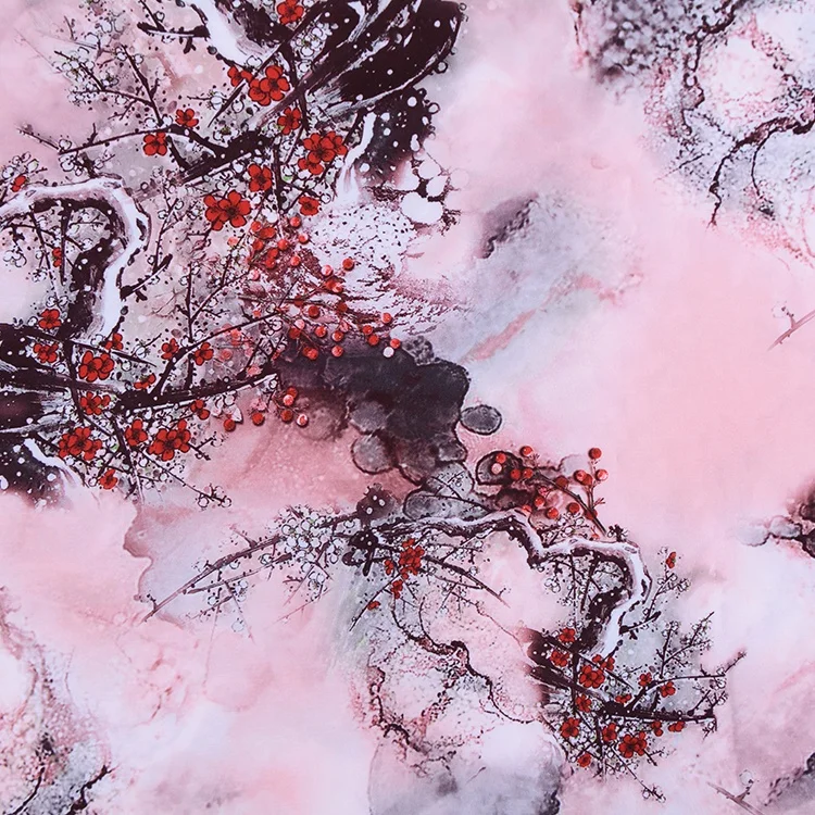 
China wholesale chinese style super soft digital printed 95 polyester 5 spandex fabric for dress 