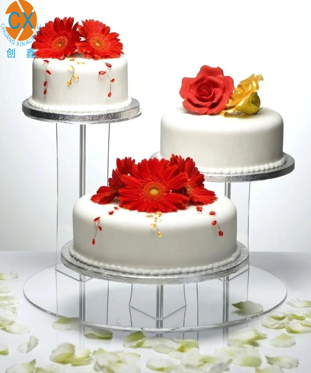 Round Acrylic  Wedding Cake Display Stand