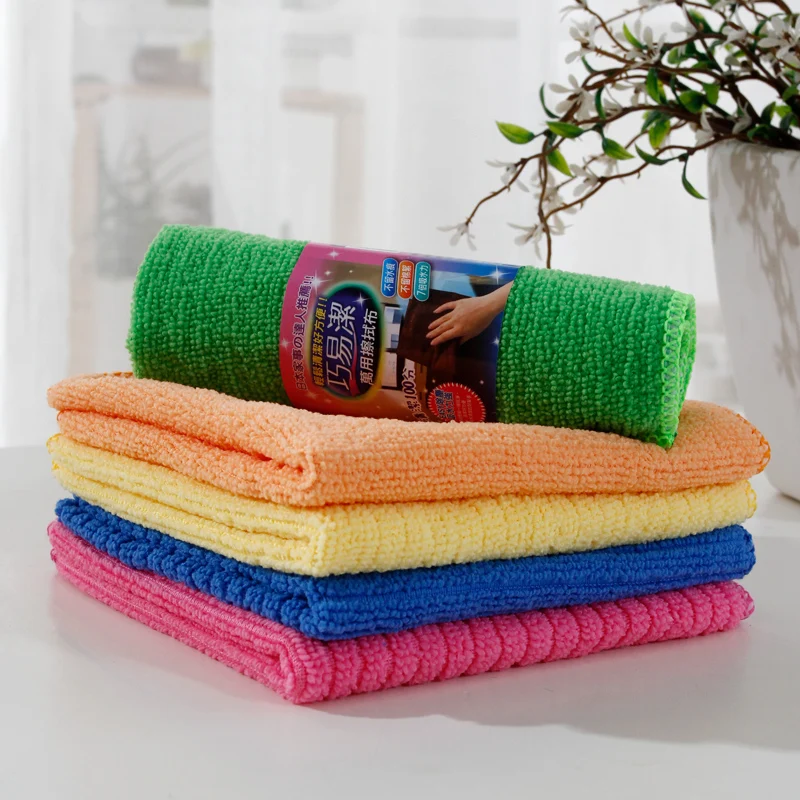 
Absorbent cleaning rags cheap kitchen napkins drying dish towel microfiber clean cloth 
