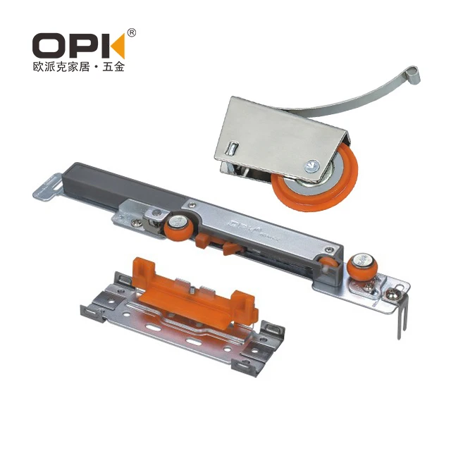 opk superior quiet curved sliding gate track and wheel for roller wardrobe
