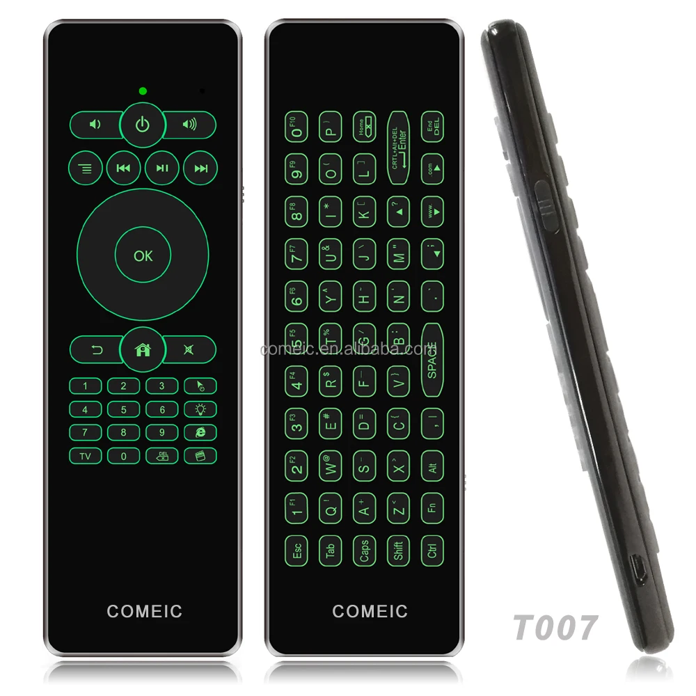Mini RF Wireless Fly Air Mouse IR Remote Control Backlit Keyboard for Onida samsung lg smart TV box Android iptv voice