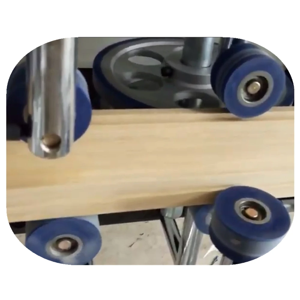 PUR hot melt profile wrapping machine with fast change rollers