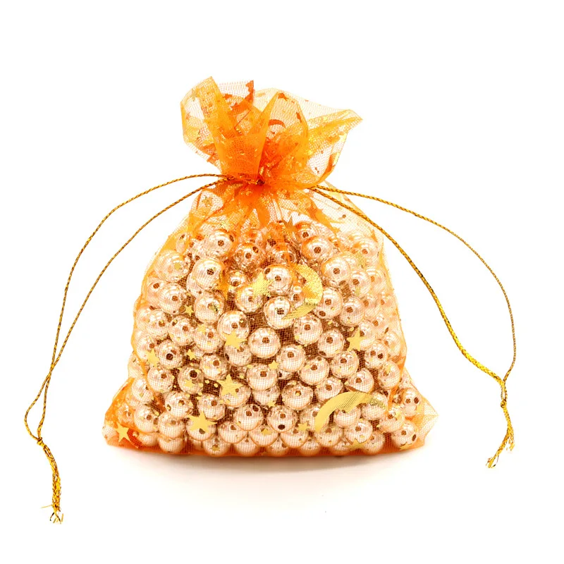 Custom Printed Silk Drawstring Organza Pouch Wedding Party Favor Gift Bag