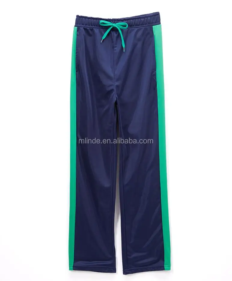 
OEM Service Wholesale Cheap Price High Quality Contrast Color Full Length Soft Knit Bulk Buy Blue Boys Track Pants 