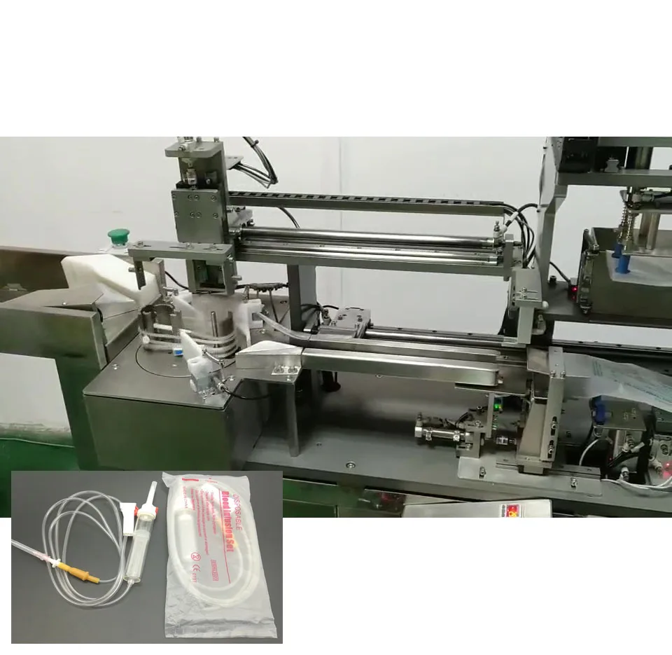 Disposable medical safety infusion set packing sealing wrapping machine